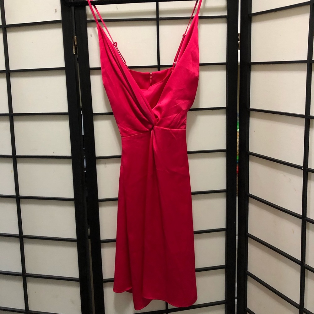Express Knot Front Satin Slip Dress